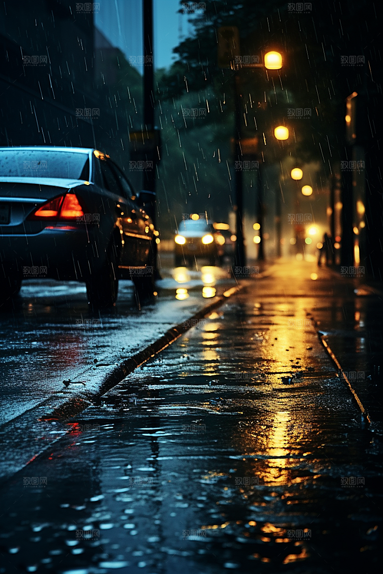 暴雨安静大雨摄影图