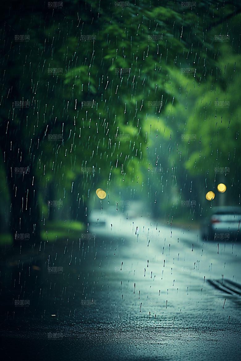 暴雨室外雨夜摄影图