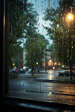 暴雨大雨下雨摄影图