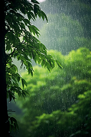 暴雨环境室外摄影图