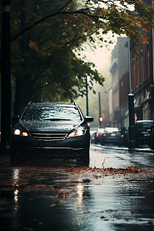 暴雨雨夜大雨摄影图