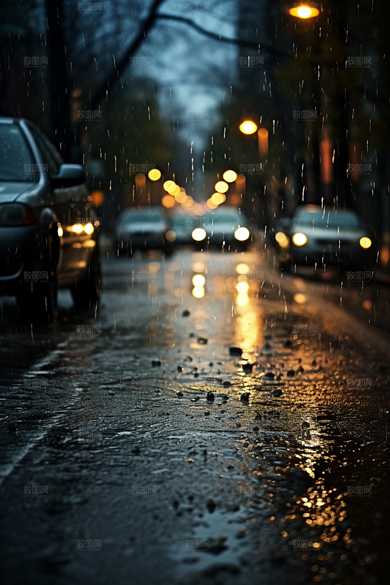 暴雨自然大雨摄影图