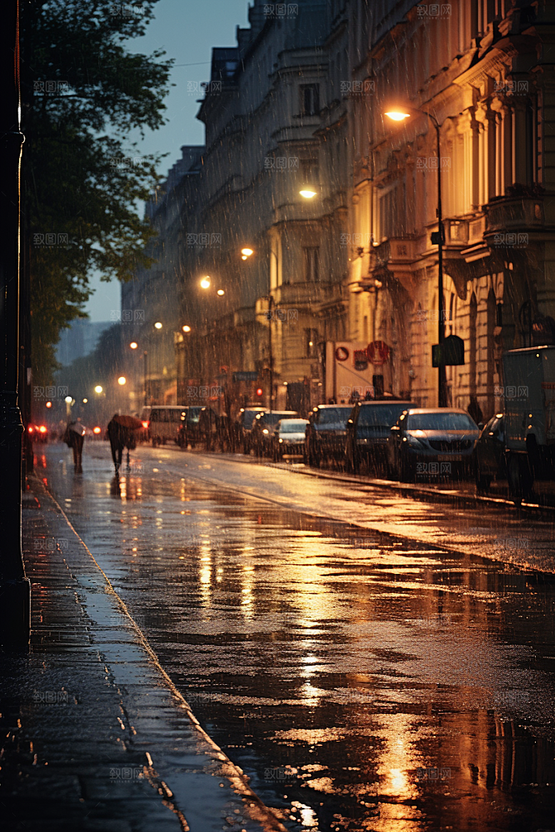 暴雨室外大雨摄影图