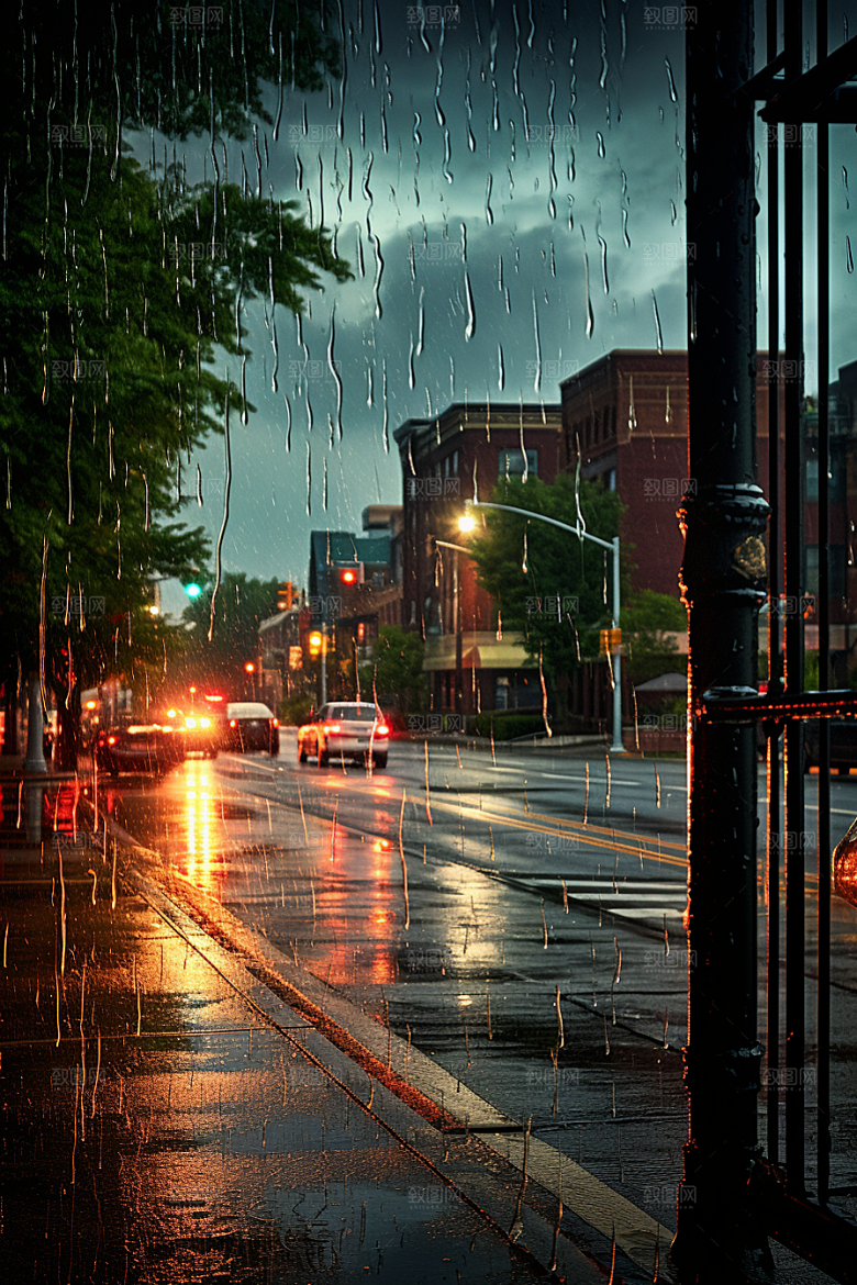 暴雨大雨户外摄影图