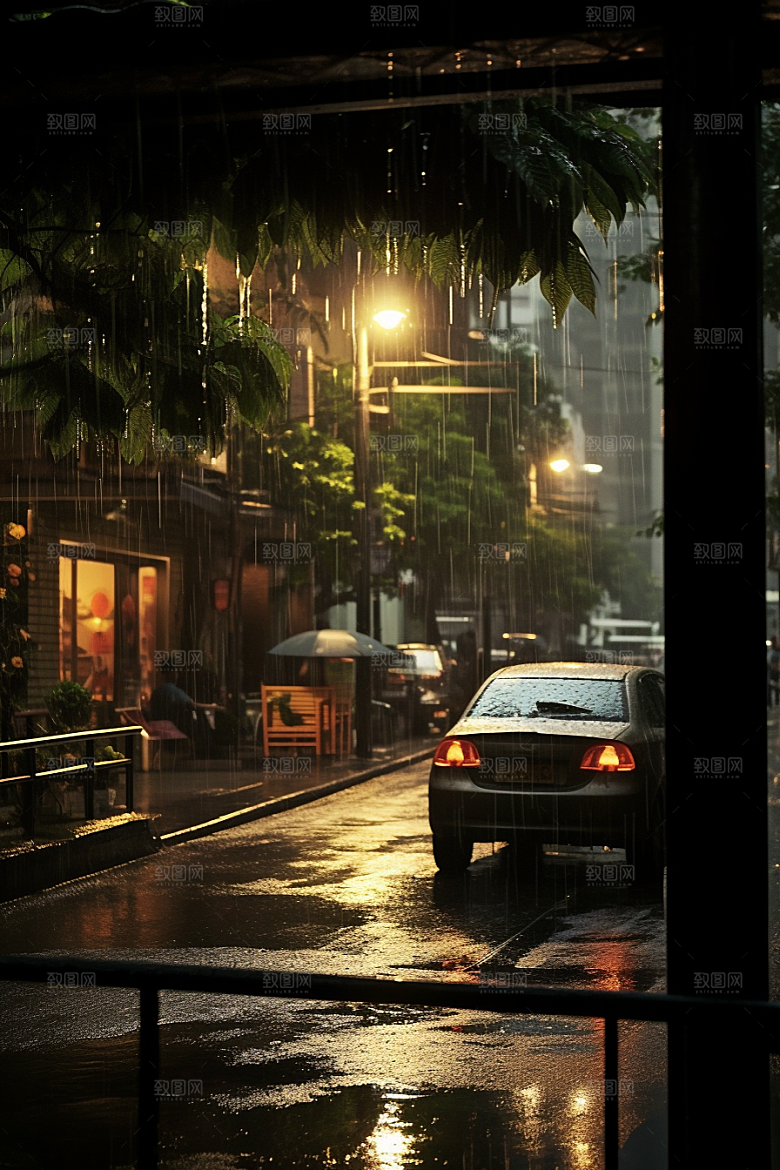 暴雨室外自然摄影图