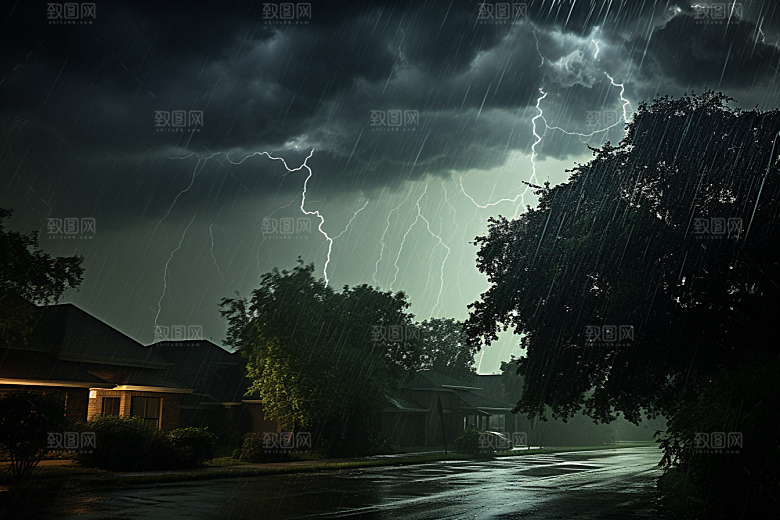 暴雨户外安静摄影图