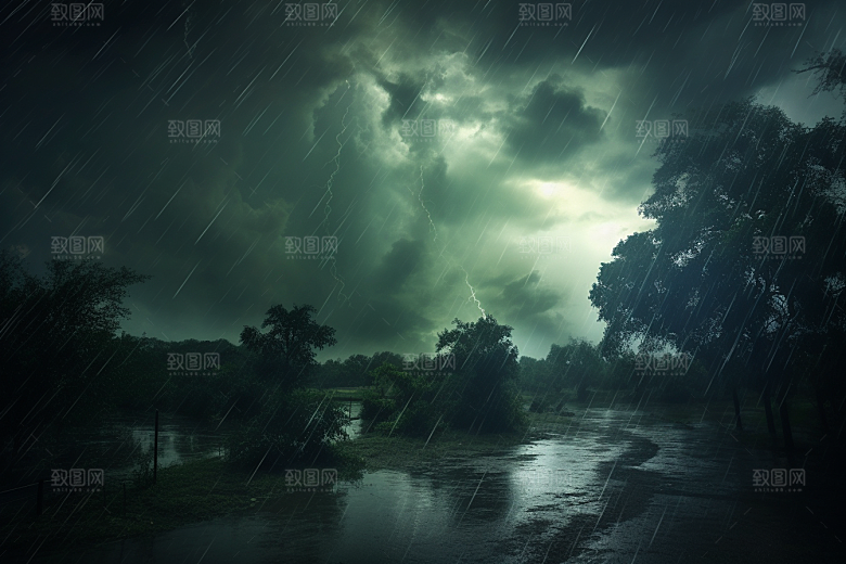 暴雨下雨雨夜摄影图