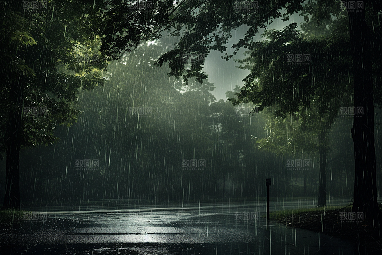 暴雨大雨雨天摄影图