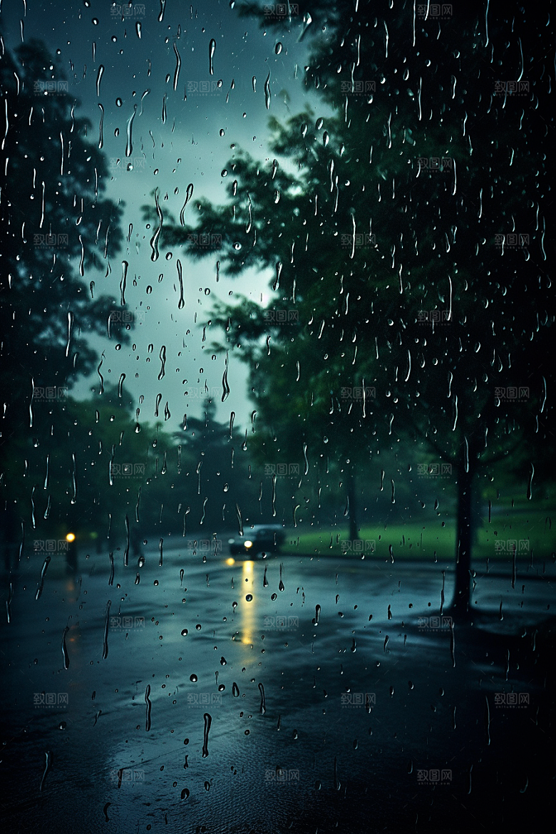 暴雨安静雨天摄影图
