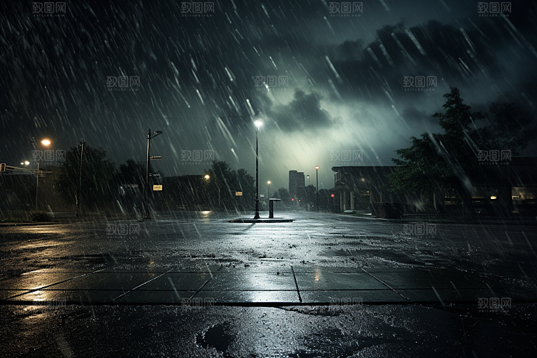 暴雨大雨自然摄影图