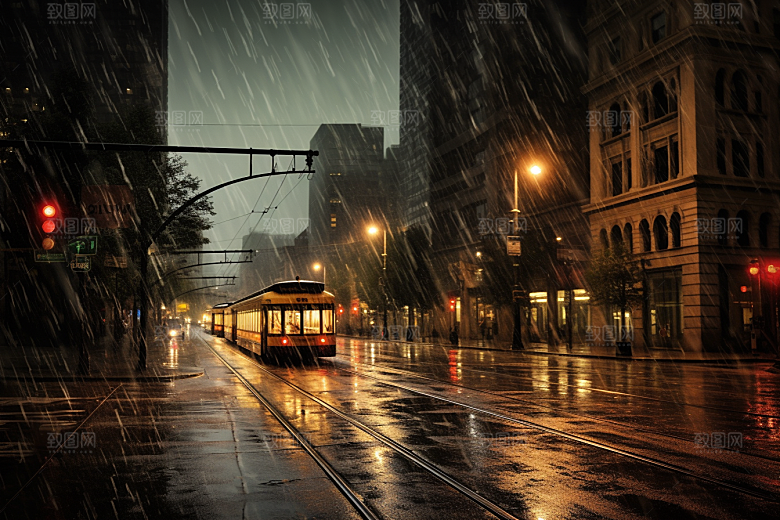 暴雨安静大雨摄影图