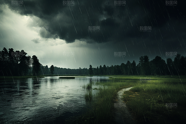 暴雨自然下雨摄影图