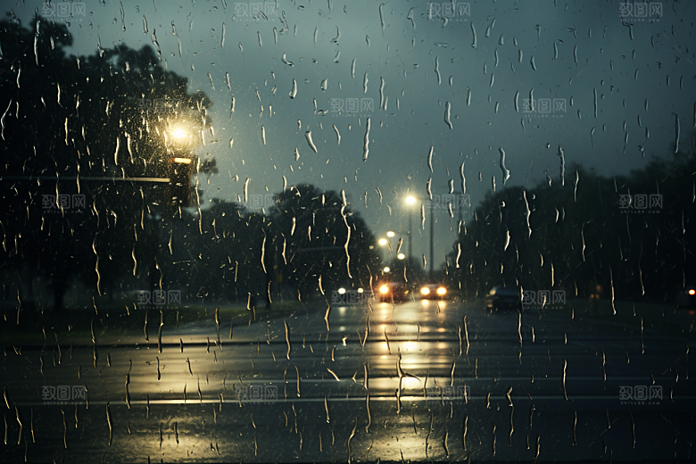 暴雨雨天自然摄影图