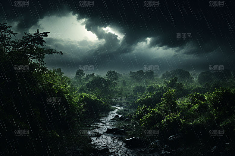 暴雨环境户外摄影图