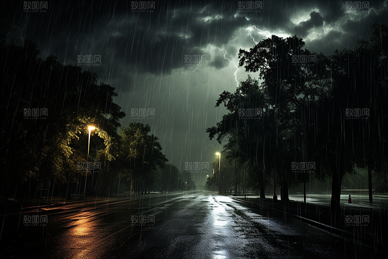 暴雨大雨环境摄影图
