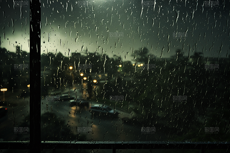 暴雨自然雨夜摄影图