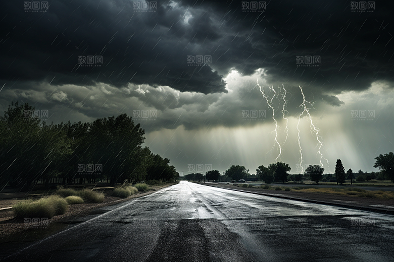 暴雨高清雨夜摄影图