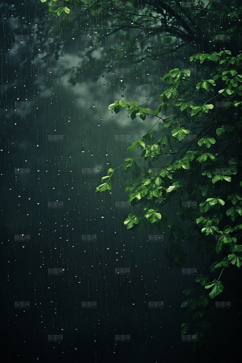 暴雨雨天自然摄影图