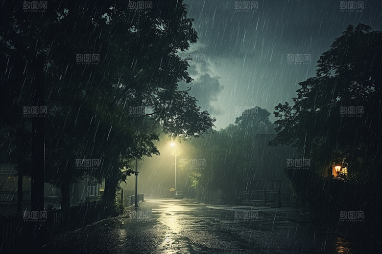 暴雨大雨安静摄影图