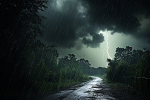 暴雨室外自然摄影图