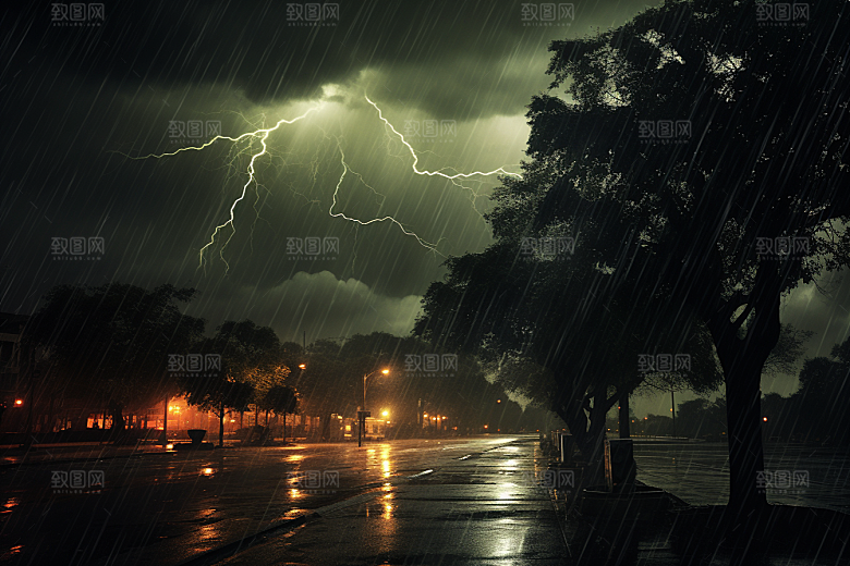暴雨高清下雨摄影图