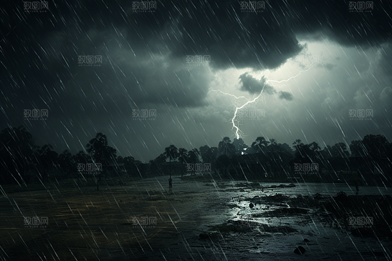 暴雨下雨雨夜摄影图