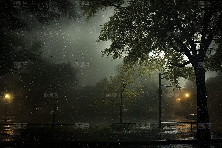 暴雨安静雨天摄影图