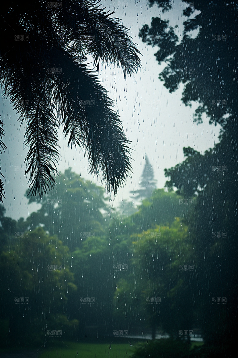 暴雨室外大雨摄影图