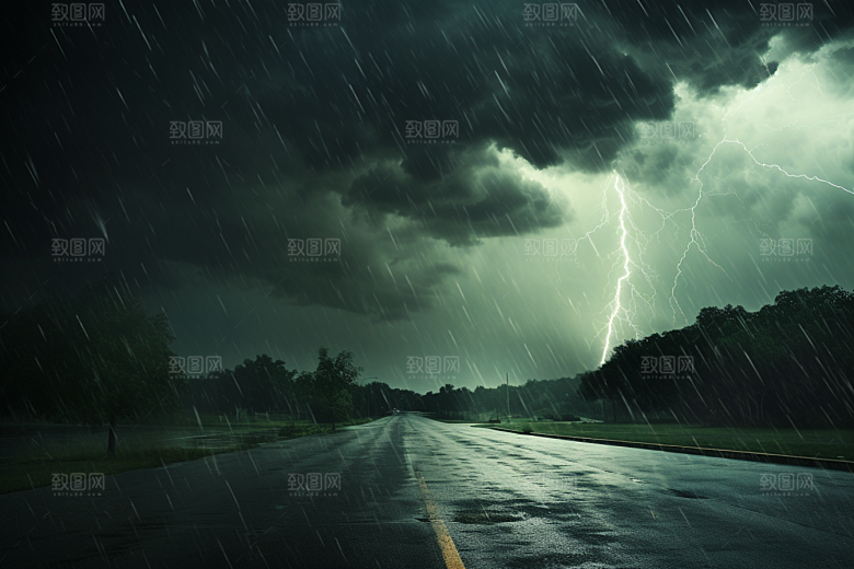 暴雨户外大雨摄影图