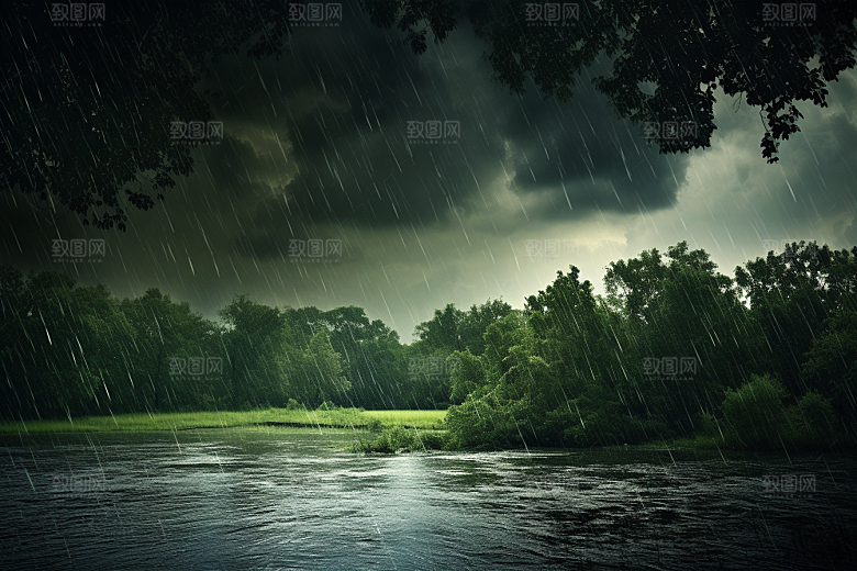 暴雨大雨雨夜摄影图