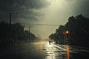 暴雨雨天安静摄影图