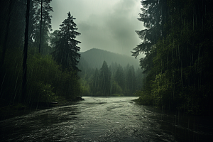 暴雨自然下雨摄影图
