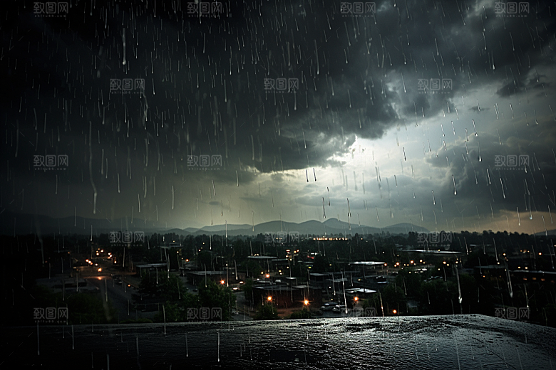 暴雨户外雨夜摄影图