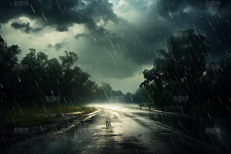 暴雨大雨户外摄影图