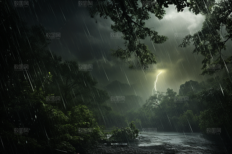 暴雨室外户外摄影图