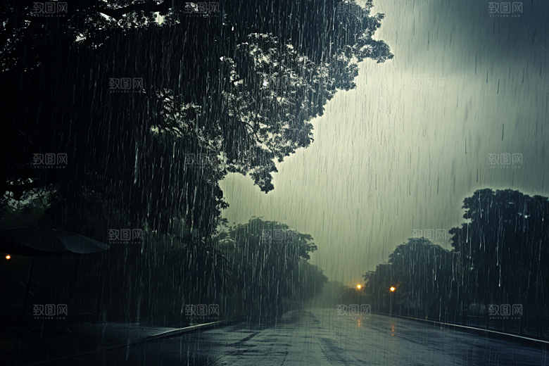 暴雨室外安静摄影图