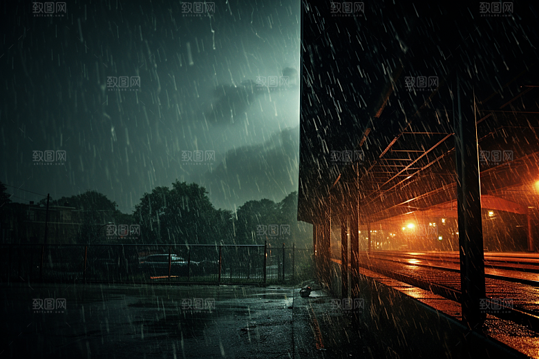 暴雨自然安静摄影图