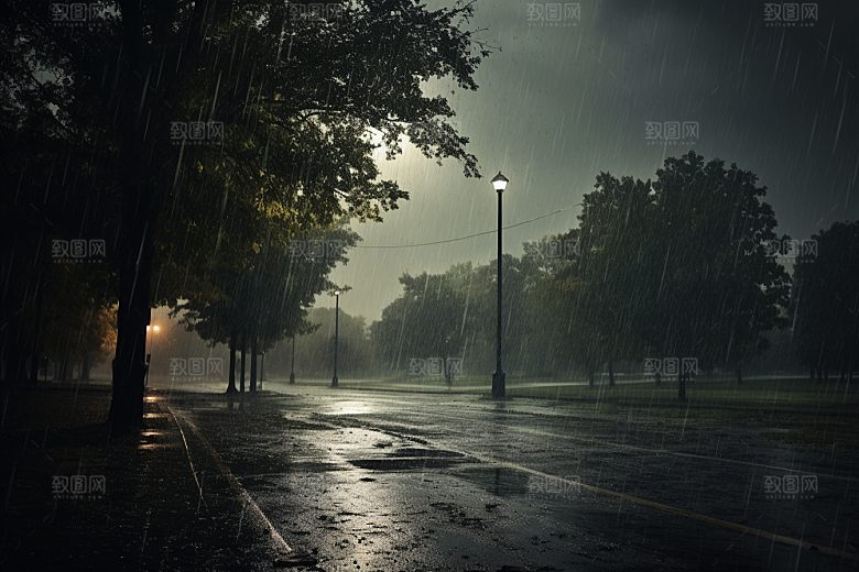 暴雨自然安静摄影图