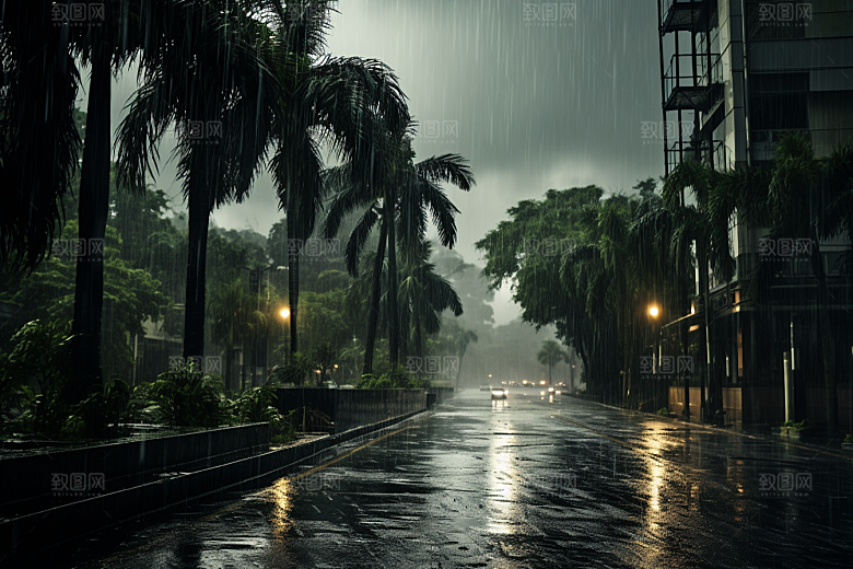 暴雨室外大雨摄影图
