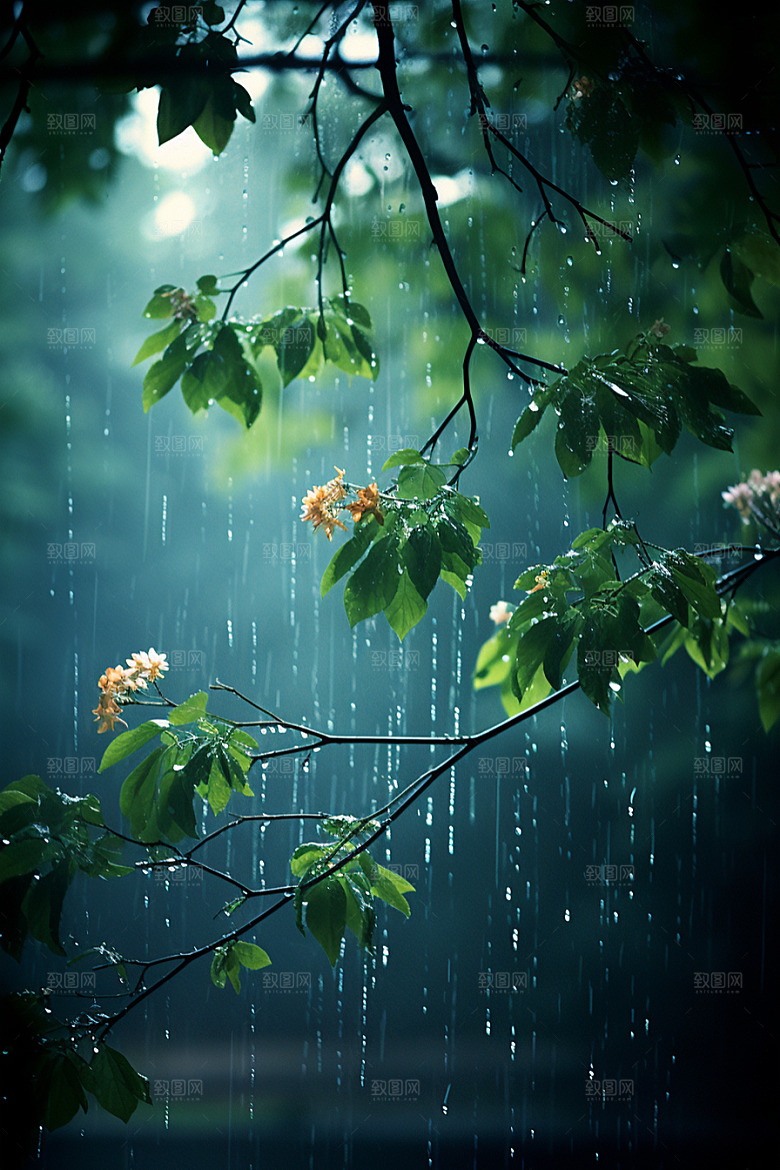 暴雨下雨雨夜摄影图
