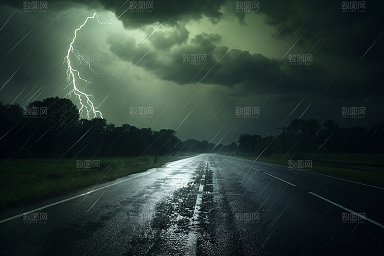 暴雨雨夜户外摄影图