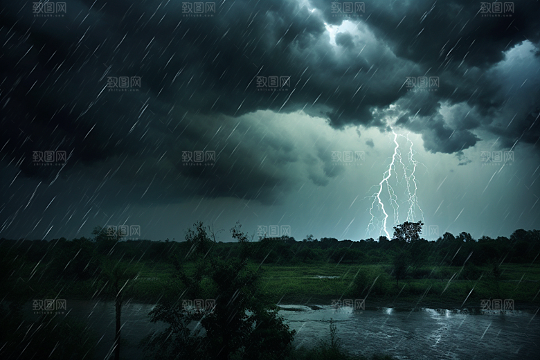 暴雨安静环境摄影图
