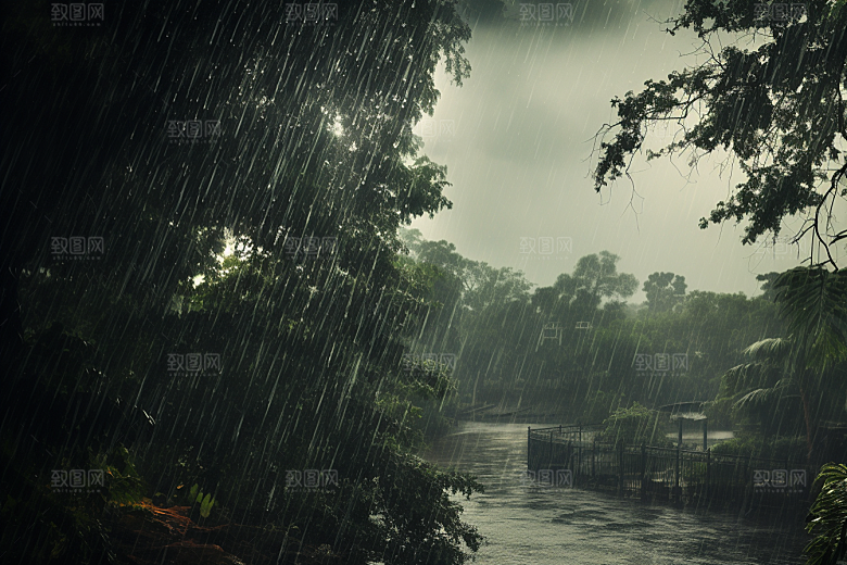 暴雨自然下雨摄影图