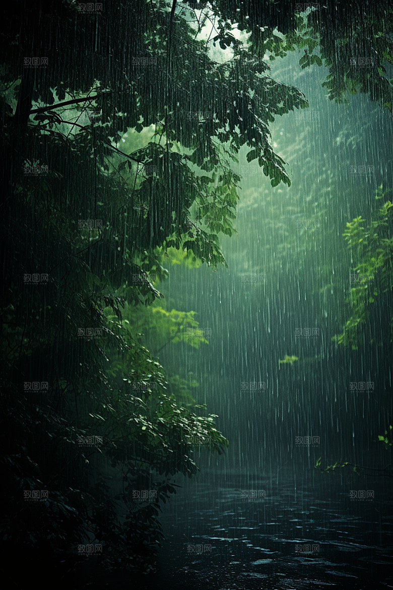 暴雨户外安静摄影图