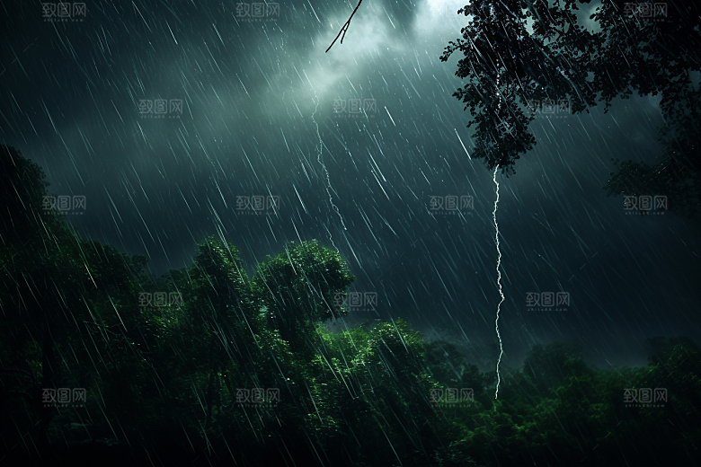 暴雨户外雨夜摄影图