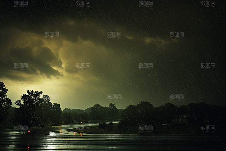 暴雨户外雨夜摄影图