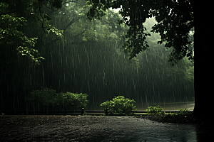 暴雨雨夜室外摄影图