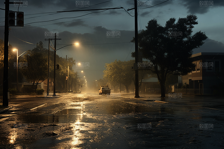 暴雨安静雨天摄影图