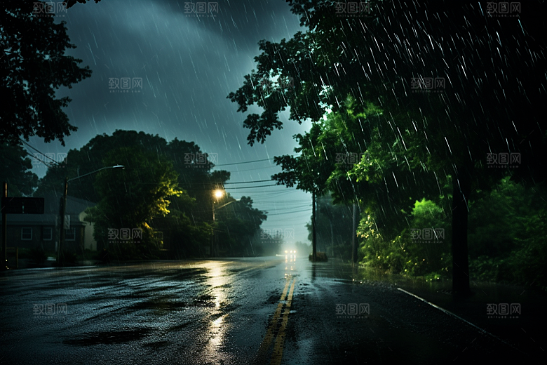暴雨大雨环境摄影图