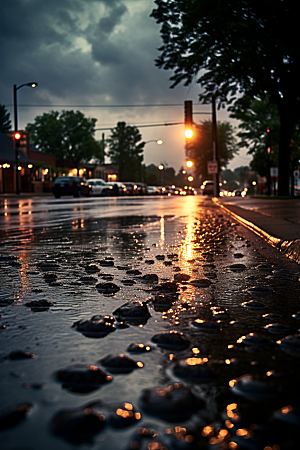 暴雨雨天安静摄影图